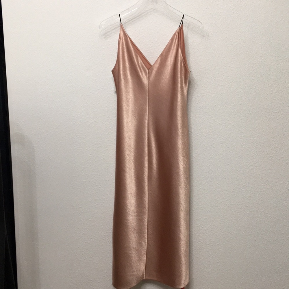 Vince V neck Bias Midi Dress - Picture 6 of 8